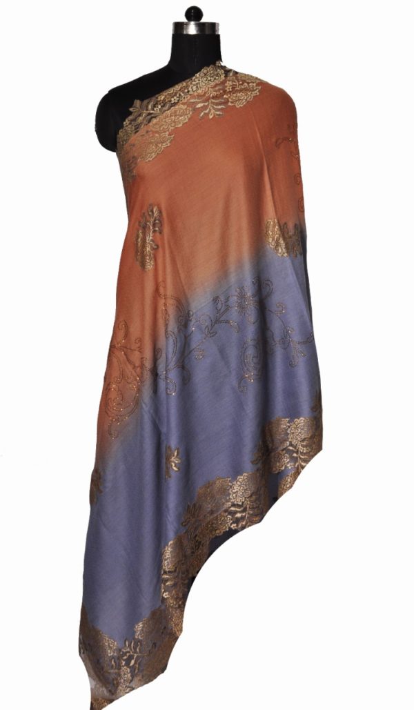 Ombre Lace stole with crystal stones