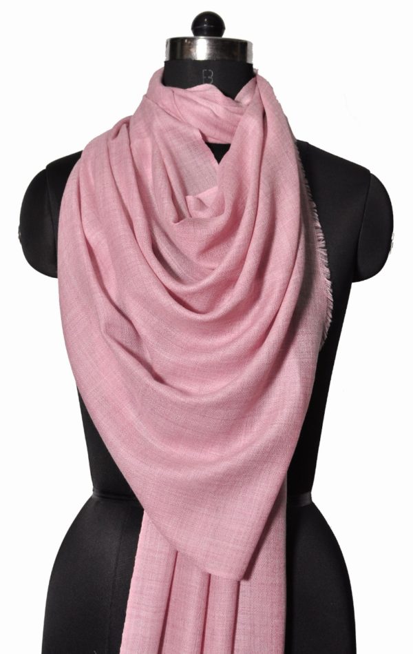 Pink melange wool silk stole