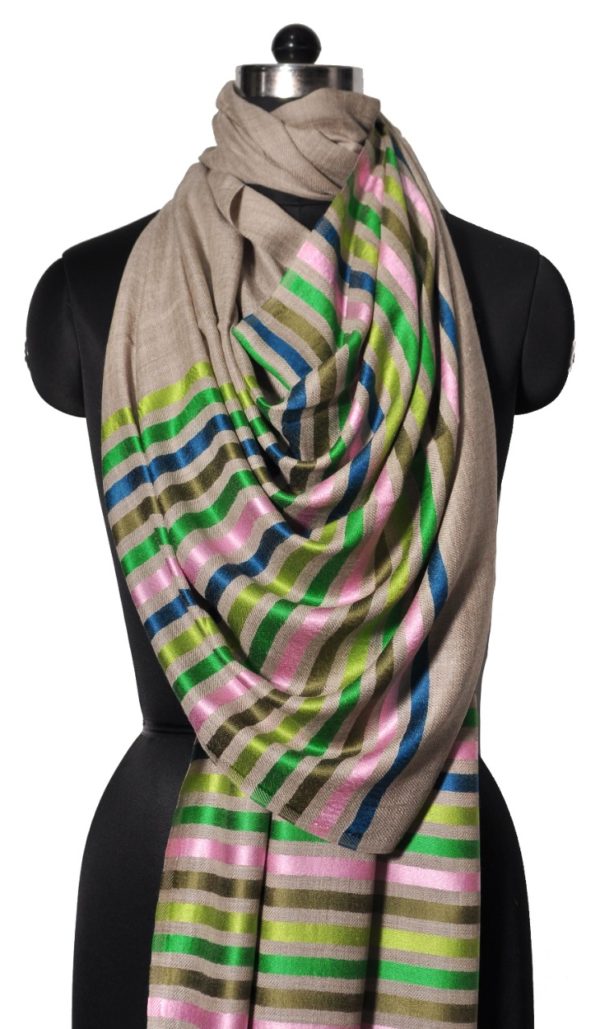 Silk horizontal striped Stole