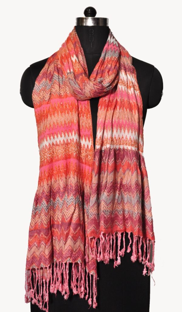 Viscose Zigzag Pattern Scarf