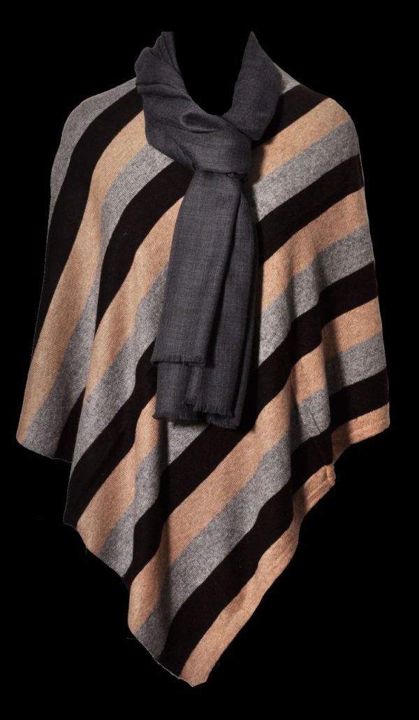 Stripe poncho Cape