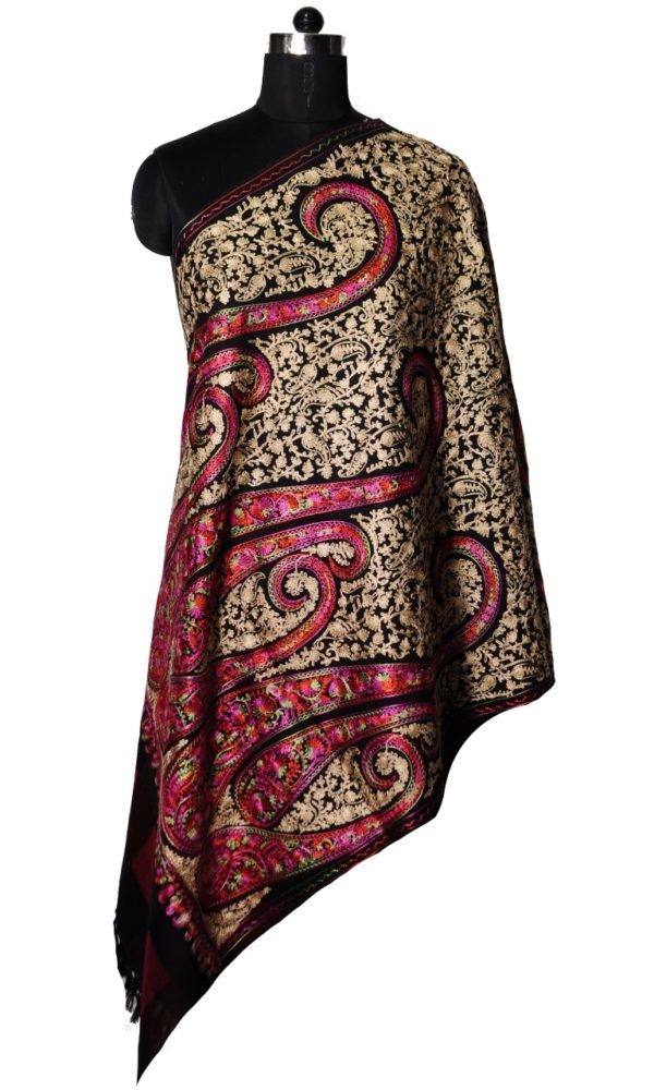 Floral and Paisley Embroidery Stole