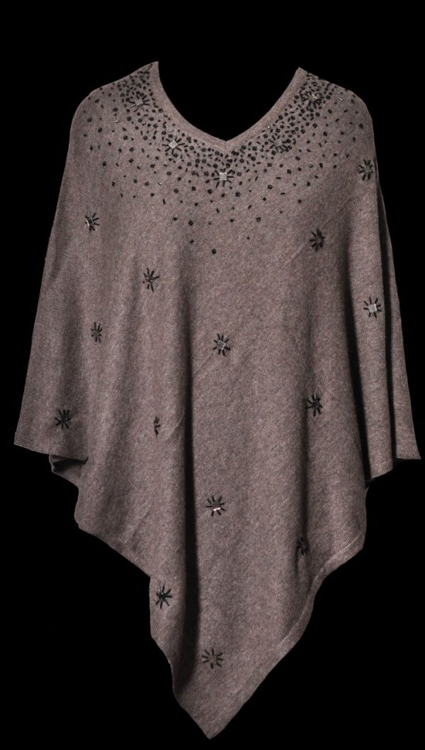 Black beaded poncho