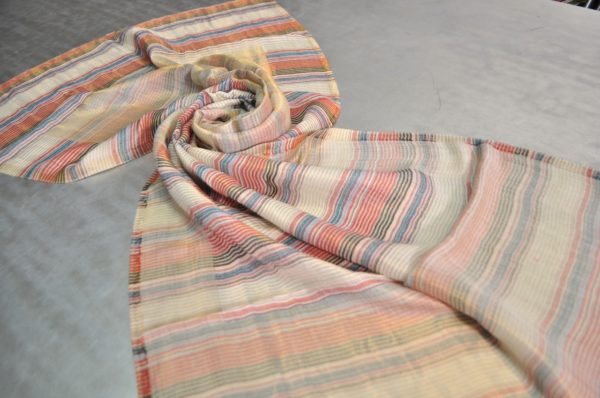 Multicolour Zari Horizontal Stripe Stole