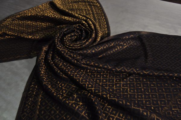 Black with Gold Zari pattern Shawls